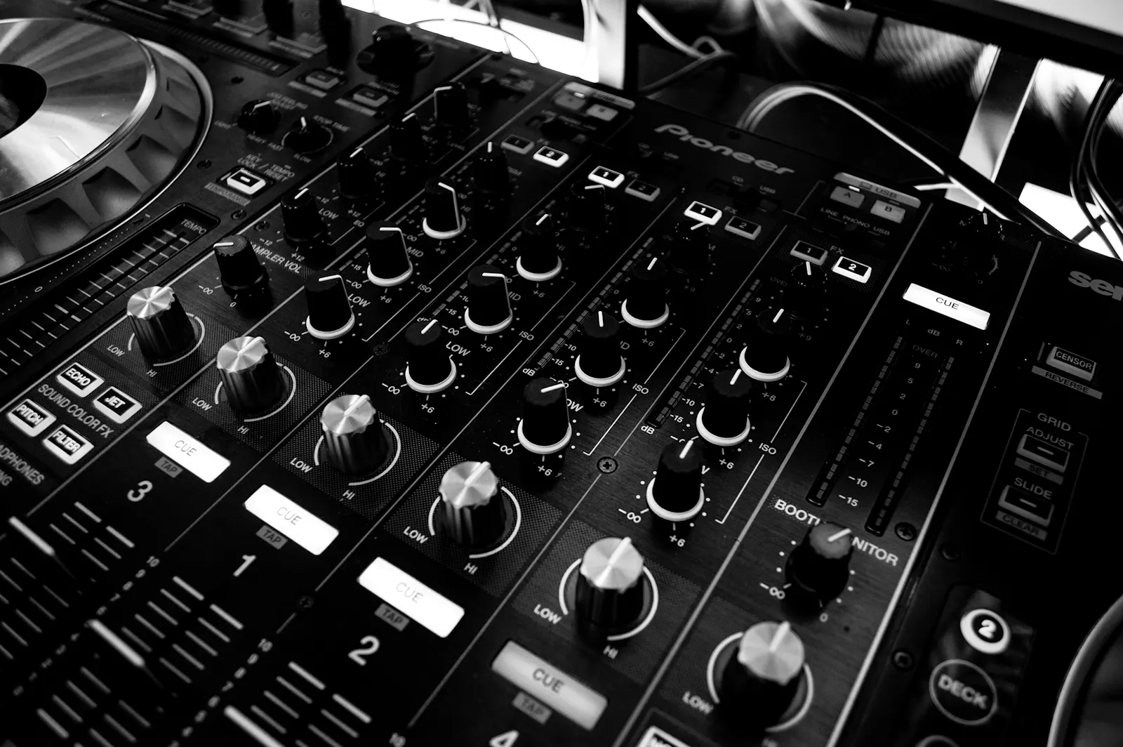 Audio engineer in studio